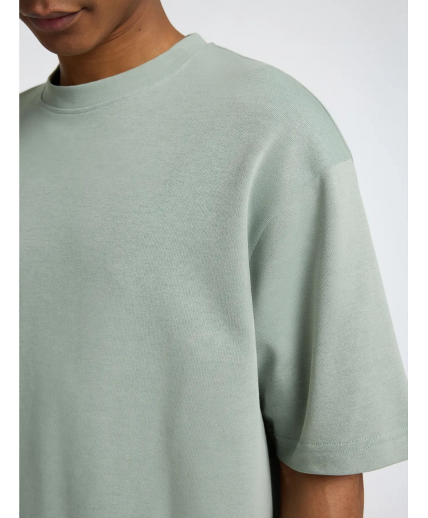 Selected t-shirt med rund hals i støvet grøn til herre - OUTLET billede 5