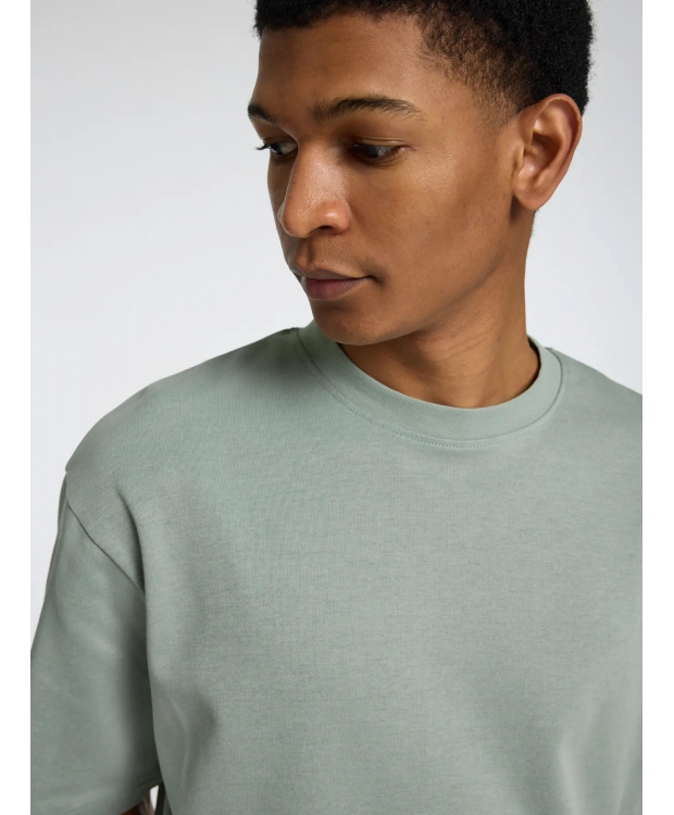 Selected t-shirt med rund hals i støvet grøn til herre - OUTLET billede 6