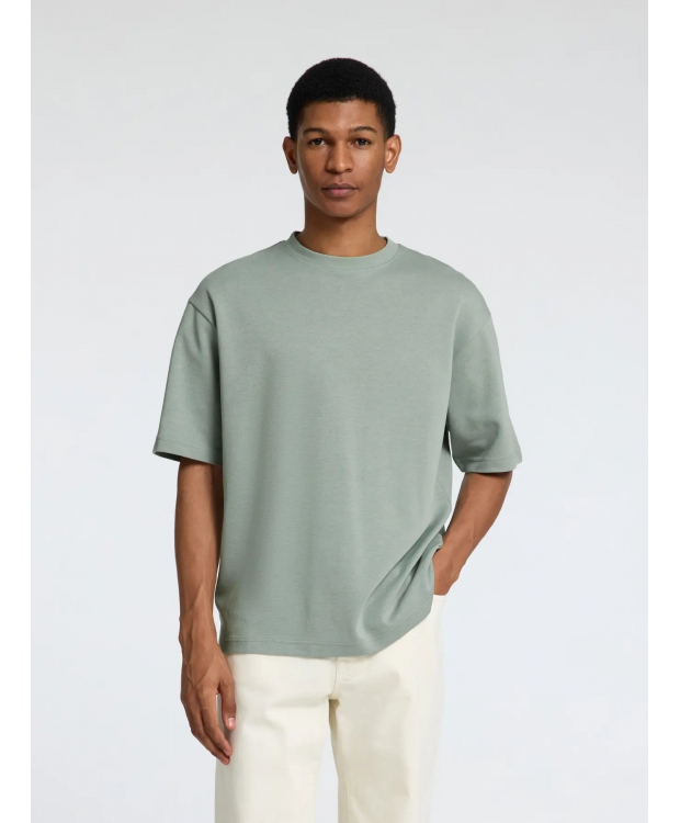 Selected t-shirt med rund hals i støvet grøn til herre - OUTLET billede 1