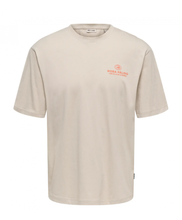 ONLY & SONS T-shirt i lysegrå med Rosa Palido-print til herre billede 6