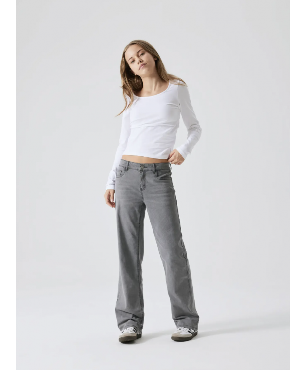 LMTD Tariannes straight fit-jeans i grå til piger billede 2