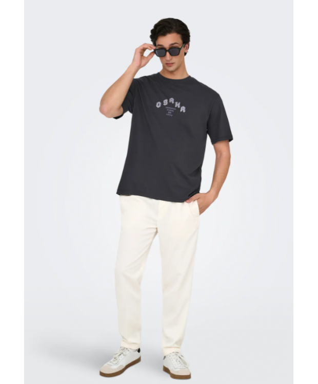 ONLY & SONS T-shirt i sort med Osaka Dragon-print til herre billede 3