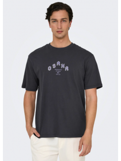 ONLY & SONS T-shirt i sort med Osaka Dragon-print til herre
