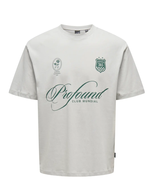 ONLY & SONS T-shirt i grå med Profound-print til herre billede 6