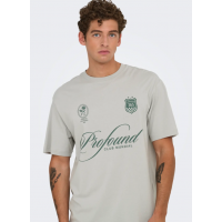 ONLY & SONS T-shirt i grå med Profound-print til herre
