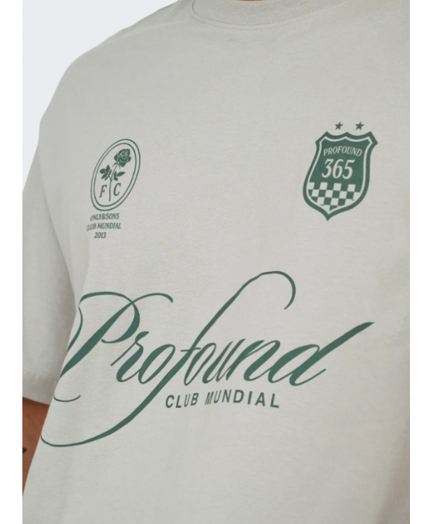 ONLY & SONS T-shirt i grå med Profound-print til herre billede 5