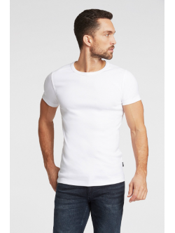 Lindbergh T-shirt med rund hals i hvid til herre