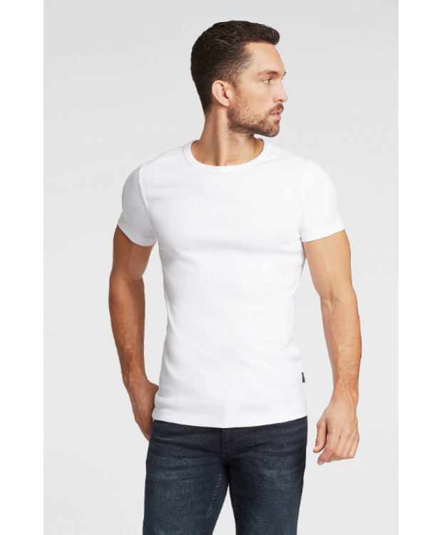 Lindbergh T-shirt med rund hals i hvid til herre billede 1