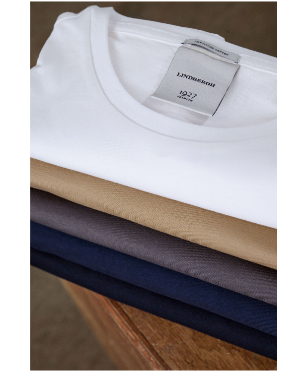Lindbergh T-shirt med rund hals i hvid til herre billede 4