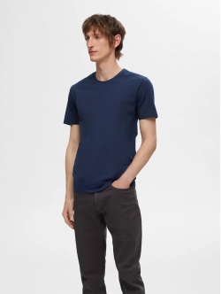 Selected 3-pak T-shirts i sort, navyblå og hvid til herre