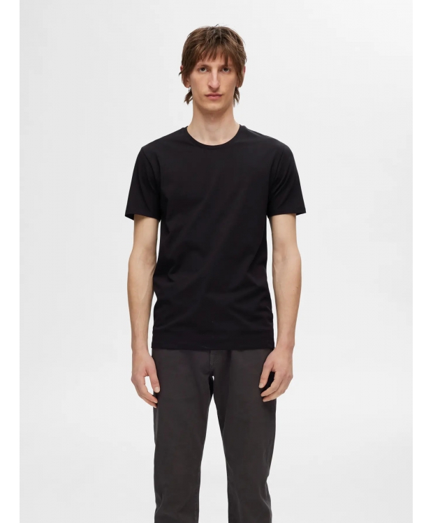 Selected 3-pak T-shirts i sort, navyblå og hvid til herre billede 7
