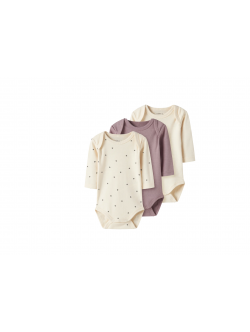 Name It 3-pak bodystockings i sand og støvet rosa til piger