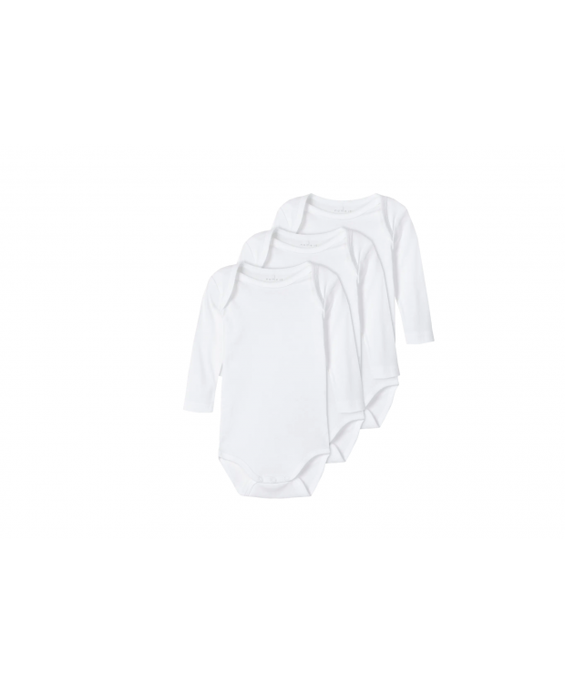Name It 3-pak bodystockings i hvid til baby billede 1