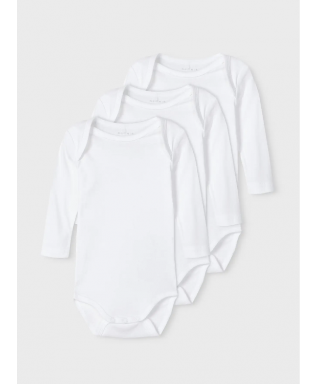 Name It 3-pak bodystockings i hvid til baby billede 3