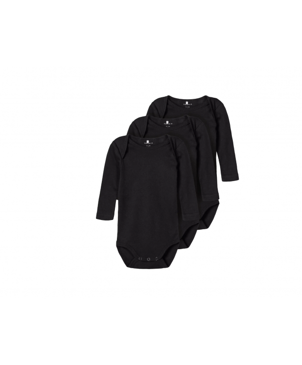 Name It 3-pak bodystockings i sort til baby billede 1