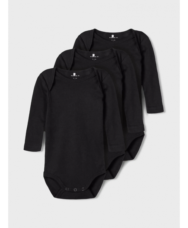 Name It 3-pak bodystockings i sort til baby billede 3