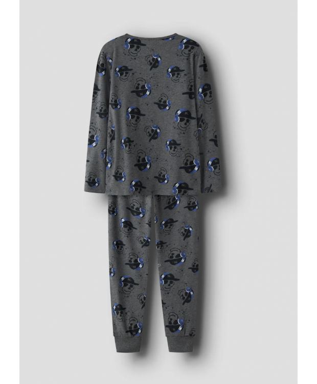 Name It Skull pyjamassæt i mørkegrå til drenge billede 6