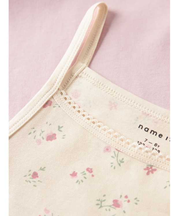 Name It 2-pak toppe med tynde stropper og blomsterprint til piger billede 2
