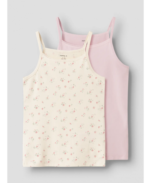 Name It 2-pak toppe med tynde stropper og blomsterprint til piger billede 4