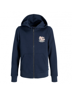 Jack & Jones Junior hættetrøje med lynlås i navyblå til drenge