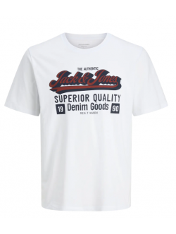 Jack & Jones Junior T-shirt i råhvid med tekstprint til drenge