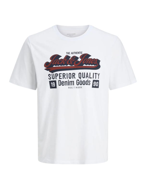 Jack & Jones Junior T-shirt i råhvid med tekstprint til drenge billede 1