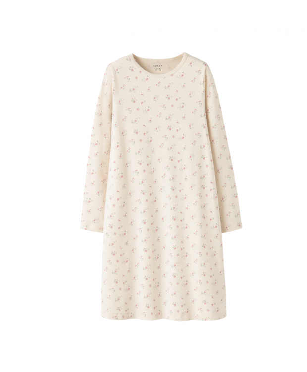 Name It natkjole med blomsterprint i lys beige til piger billede 6