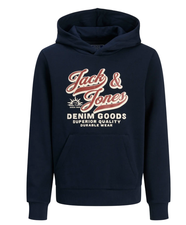 Jack & Jones Junior hættetrøje i navyblå til drenge billede 1
