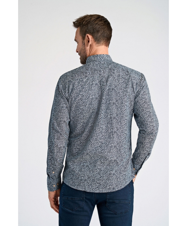 BISON skjorte med all-over-print i blå til herre billede 3