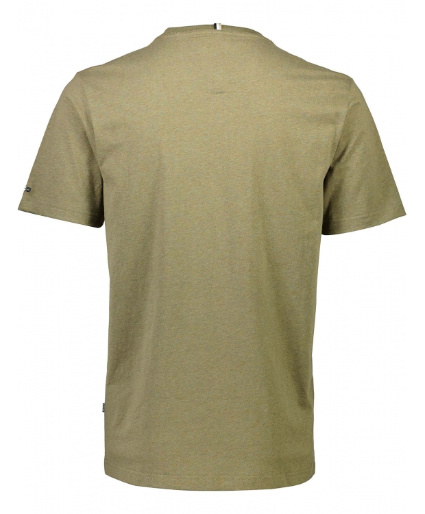 BISON T-shirt med rund hals i armygrøn melange til herre billede 2