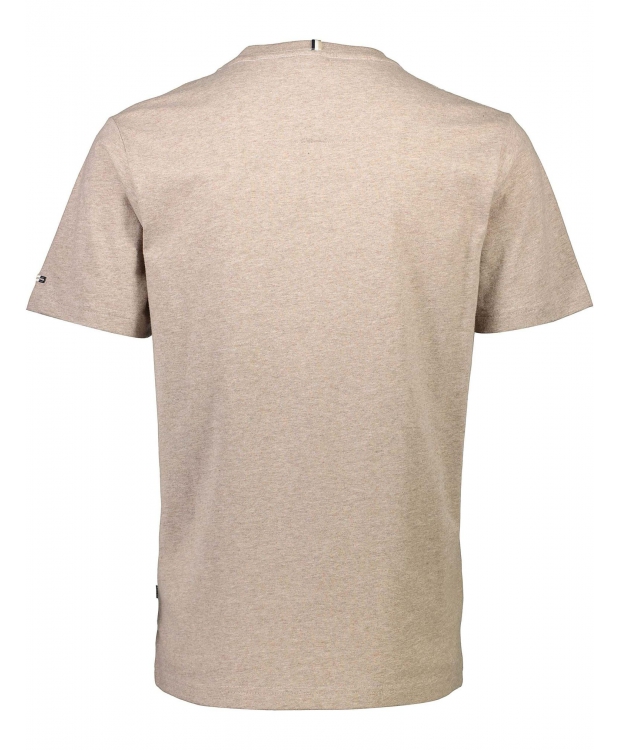 BISON T-shirt med rund hals i sandfarvet melange til herre billede 4