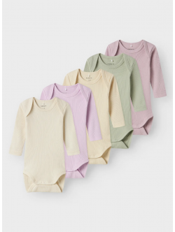 Name It 5-pak bodystockings i flere farver til baby