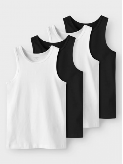 Name It 4-pak tanktops i hvid og sort til drenge