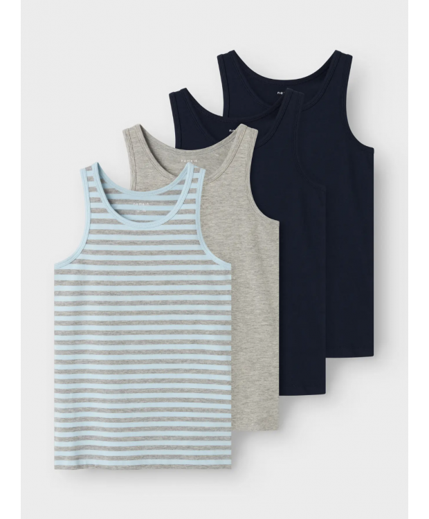 Name It 4-pak tanktops i blå og grønne nuancer til drenge billede 1