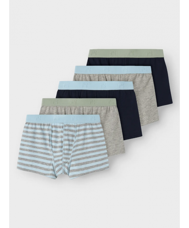 Name It 5-pak boxerunderbukser i blå og grønne nuancer til drenge billede 1