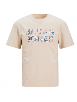Jack & Jones Junior T-shirt i råhvid med print til drenge