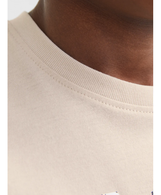 Jack & Jones Junior T-shirt i råhvid med print til drenge billede 2
