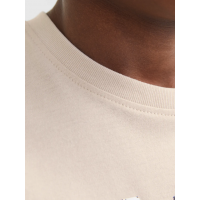 Jack & Jones Junior T-shirt i råhvid med print til drenge