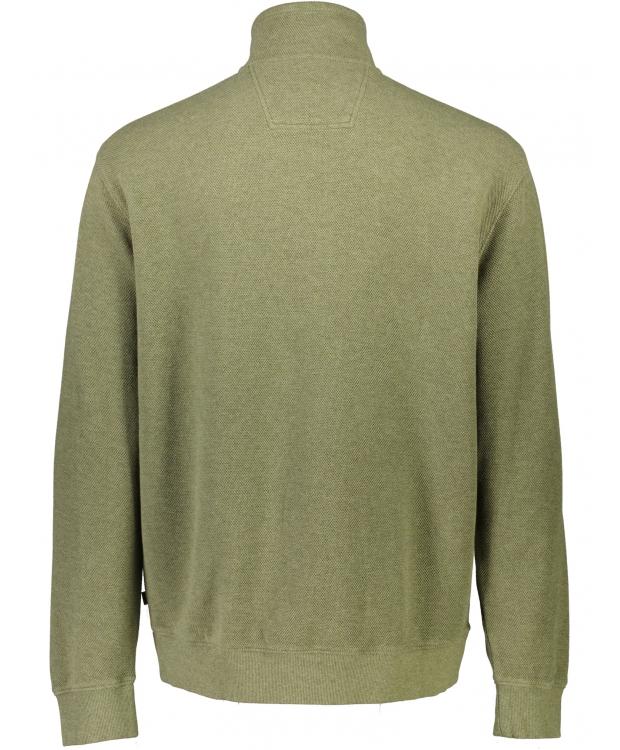 BISON sweatshirt med halv lynlås i olivengrøn til herre billede 3