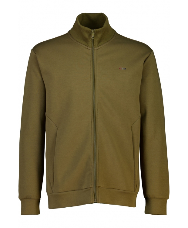 BISON sweatcardigan i mørk sandfarve til herre billede 6