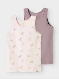 Name It 2-pak tanktops med sløjfeprint til piger