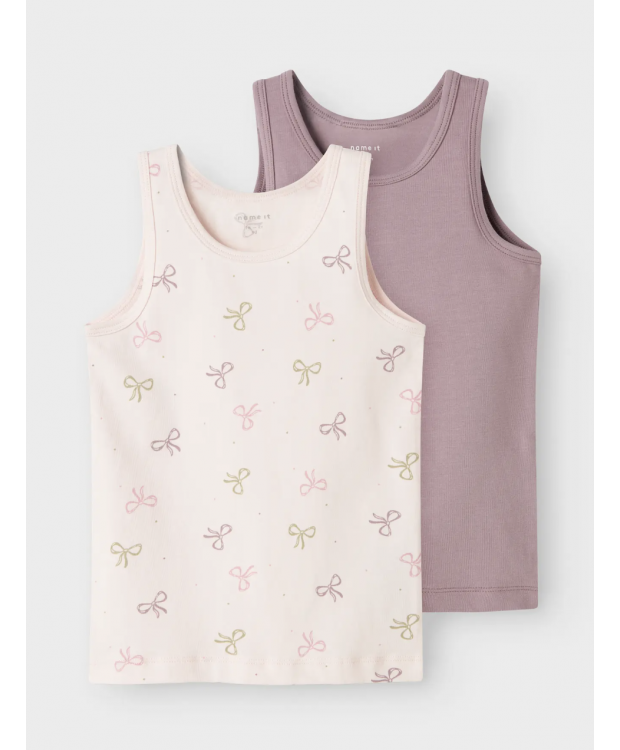 Name It 2-pak tanktops med sløjfeprint til piger billede 1