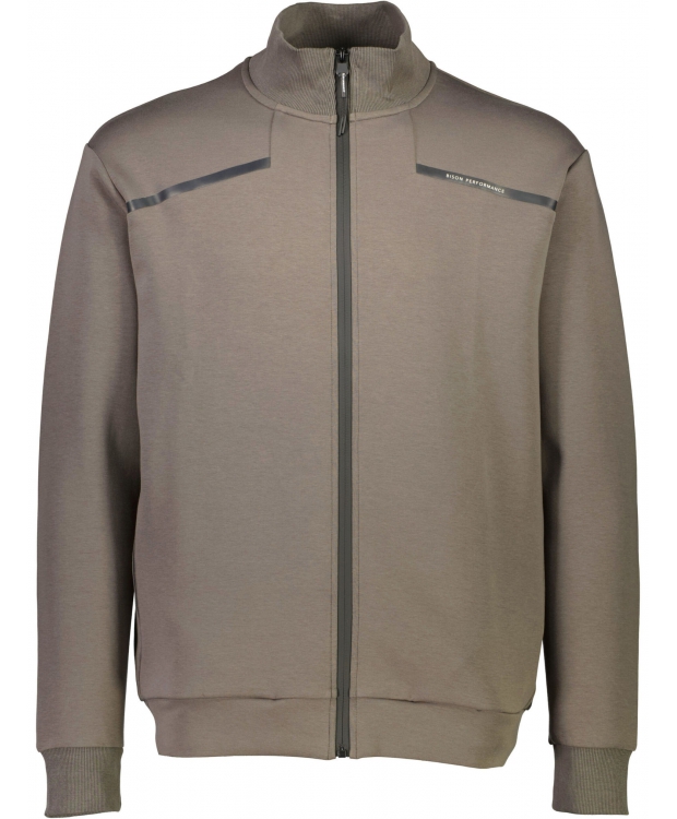 BISON sweatcardigan i armygrøn til herre billede 5