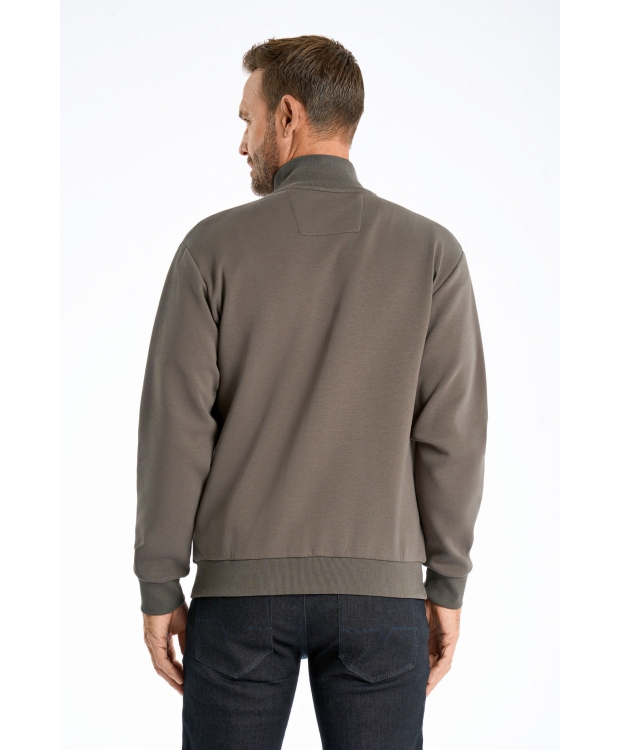 BISON sweatcardigan i armygrøn til herre billede 3