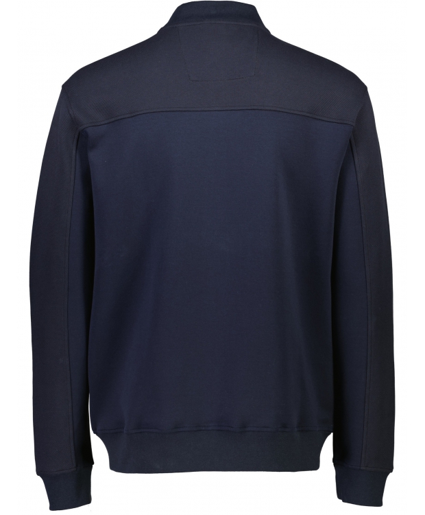 BISON struktureret sweatcardigan i navyblå til herre billede 3