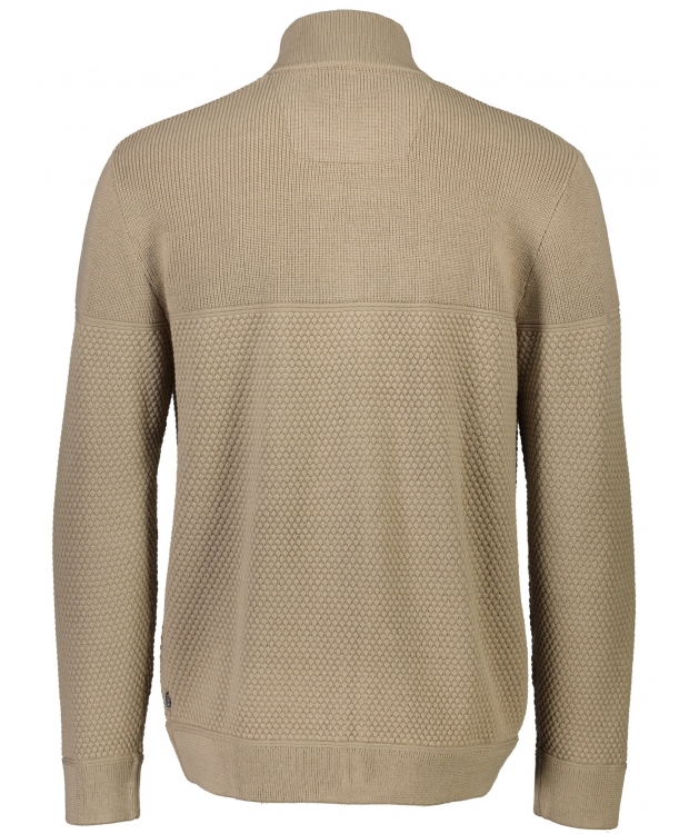 BISON strikcardigan i sandfarvet til herre billede 2