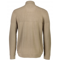 BISON strikcardigan i sandfarvet til herre