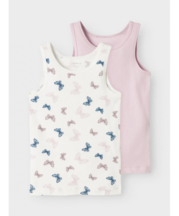Name It 2-pak tanktops med sommerfugleprint til piger billede 1