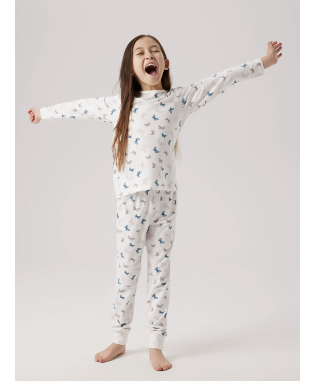 Name It pyjamassæt med sommerfugleprint til piger billede 2
