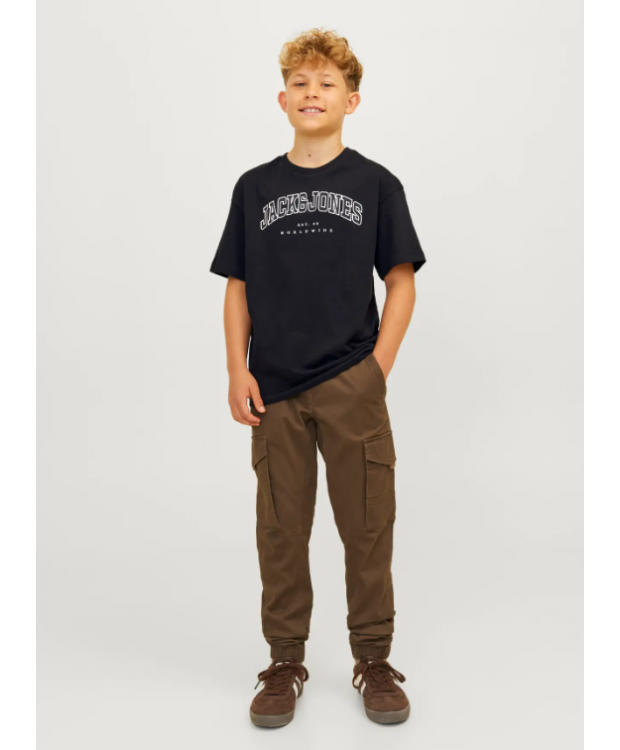 Jack & Jones Junior T-shirt i sort med print til drenge billede 3
